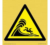 W065 Warning: High Surf or Big Breaking Waves, 85 x 85 mm, S85