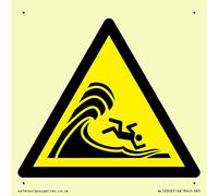 W065 Warning: High Surf or Big Breaking Waves, 85 x 85 mm, S85