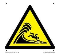 W065 Warning: High Surf or Big Breaking Waves, 85 x 85 mm, S85