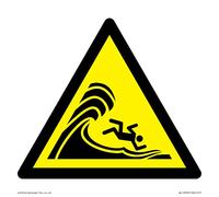 W065 Warning: High Surf or Big Breaking Waves, señal de 150 x 150 mm, S15