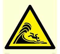 W065 Warning: High Surf or Big Breaking Waves, señal de 400 x 400 mm, S40