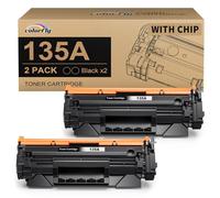 W1350A 135A (con Chip) Tóner de Repuesto para HP 135A W1350A 135X W1350X LaserJet MFP M234dw M234sdw M234sdn M234dwn M209dw M209dwn M234 M209 (con Chip,2 Negro)