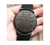 (W1814)W1800-2 Para mi hijo: Te amo por siempre, reloj de madera grabado, reloj de pulsera de lujo para