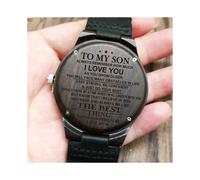 (W1816)W1800-2 Para mi hijo: Te amo por siempre, reloj de madera grabado, reloj de pulsera de lujo para