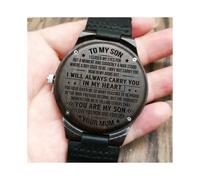 (W1819)W1800-2 Para mi hijo: Te amo por siempre, reloj de madera grabado, reloj de pulsera de lujo para