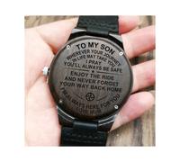 (W1822)W1800-2 Para mi hijo: Te amo por siempre, reloj de madera grabado, reloj de pulsera de lujo para
