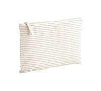 W253 - Bolsa de accesorios de algodón orgánico a rayas, diseño de rayas rojas, talla L, Rojo Stripe