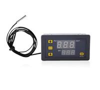 W3230 Controlador Digital De Temperatura, DC 12V 24V 220V Temporizador Digital Termostato, Interruptor Sensor Instrumento con Doble Pantalla LED, Interruptor De Temporizador Ciclo Programable (220v)