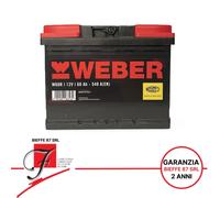 W60R BATERÍA DE COCHE MAGNETI MARELLI WEBER L02 60AH 540A 12V DX