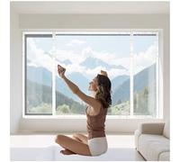 W65 x H155cm Mosquitera Magnética Ventanas Cortina|Cerrado Automaticamente Plegable Cortina Ultrafina Para Salón Terraza Reutilizable Blanco