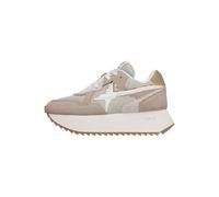w6yz Zapatillas Deportivas de Ante y Tejido técnico, Beige-Platino 38