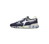 w6yz Zapatillas Deportivas de Tejido técnico y Ante, Azul Marino-Blanco 44
