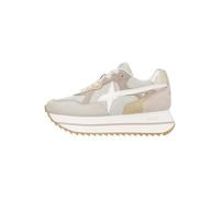 w6yz Zapatillas Deportivas de Tejido técnico y Ante, Beige-Platino 38
