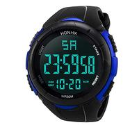 Wa-412 - Reloj de pulsera para hombre, analógico, LED, deportivo, rectangular, para mujer, azul, talla única
