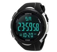 Wa-412 - Reloj de pulsera para hombre, analógico, LED, deportivo, rectangular, para mujer, blanco, talla única