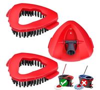 Wa.IE Jiemi 2 cabezales de cepillo de fregona y 1 pieza de base de fregona de repuesto para sistema EasyWring 1 tanque, cepillo de limpieza de cerdas duras para azulejos de baño y cocina (no
