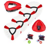 Wa.IE Jiemi Paquete de 4 cabezales de repuesto para fregona giratoria compatibles con sistema EasyWring de 1 tanque, cabezal de repuesto de fregona giratoria de microfibra, 1 cepillo de fregona + 1