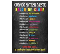 WaaHome Spanish Classroom Decorations 12''x18'' Motivational Spanish Poster for Back to School Classroom Decor Teacher Supplies Inspiration