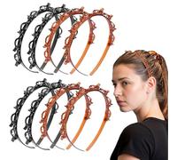 Waaqkid 8 diademas con clips para mujer, diadema con flequillo retorcido, banda de pelo de mariposa de doble capa de dientes