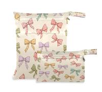 Waassud 2 bolsas húmedas y secas con lazo a rayas, organizadoras reutilizables, bolsas organizadoras para trajes de baño, ropa de gimnasio