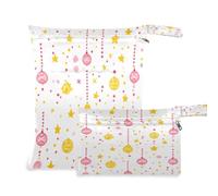 Waassud Adornos de Navidad, bolsa húmeda y seca, reutilizable, organizadora, bolsa de pañales con 2 bolsillos con cremallera para traje de baño, ropa de gimnasio, multicolor, Talla única, moderno