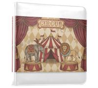 Waassud Álbum de fotos con diseño de circo de 4 x 6, 5 x 7, 6 x 8 pulgadas, autoadhesivo, álbum de 3 anillos para aniversario de boda