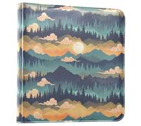 Waassud Álbum de fotos de las montañas del atardecer de 4 x 6, 5 x 7, 6 x 8 pulgadas, autoadhesivo, álbum de 3 anillos para aniversario de boda