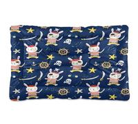 Waassud Alfombrilla gruesa para cama de perro con diseño de conejitos piratas de dibujos animados, antideslizante, resistente a las mordeduras, cama para mascotas, para perros, gatos, suave, lavable