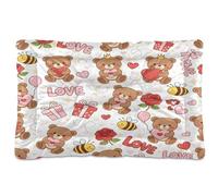 Waassud Bears and Bees - Tapete grueso para cama de perro, antideslizante, resistente a los masticables, cama para mascotas, para perros, gatos, suave, lavable, para suelo, sofá, coche, 18 x 24