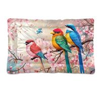 Waassud Birds on Branches - Tapete grueso para cama de perro, antideslizante, resistente a los masticables, cama para mascotas, para perros, gatos, suave, lavable, para suelo, sofá, coche, 36 x 24