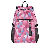 Waassud Blue and Cute Hearts Mochila para laptop para mujeres y hombres, mochila de viaje casual de 20 L con compartimento para laptop de 14 pulgadas, mochila ligera para el trabajo universitario