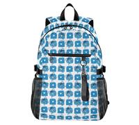 Waassud Blue Bows and Hearts Mochila para laptop para mujeres y hombres, mochila de viaje casual de 20 L con compartimento para cuaderno de 14 pulgadas, mochila ligera para el trabajo universitario