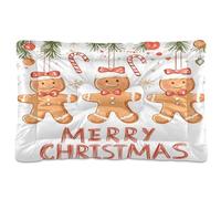 Waassud Bonita alfombrilla gruesa de pan de jengibre para perro, antideslizante, resistente a los masticables, cama para mascotas, para perros, gatos, suave, lavable, para suelo, sofá, coche, 18 x 24