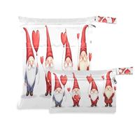 Waassud Bonita bolsa húmeda y seca con diseño de gnomo para el día de San Valentín, bolsa organizadora de pañales con 2 bolsillos con cremallera para traje de baño, ropa de gimnasio, multicolor, Talla