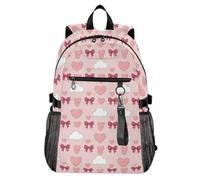 Waassud Bows Cloud Hearts - Mochila para laptop para mujeres y hombres, mochila de viaje casual de 20 L con compartimento para laptop de 14 pulgadas, mochila ligera para el trabajo universitario