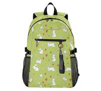 Waassud Bunny Hearts - Mochila de viaje informal para laptop de 14 pulgadas, para mujeres y hombres, mochila de viaje informal de 20 L con compartimento para cuaderno de 14 pulgadas, mochila ligera