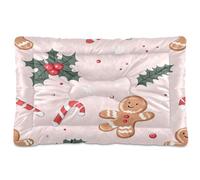 Waassud Cama gruesa de pan de jengibre de Navidad para hombre, antideslizante, resistente a los masticables, cama para mascotas, para perros, gatos, suave, lavable, para suelo, sofá, coche, 36 x 24