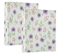 Waassud Carpetas de 3 anillas decorativas con flores de lavanda pastel | Portapapeles con almacenamiento, organizador de anillos en D de 1.5 pulgadas, tapa dura, tamaño carta A4 para el hogar