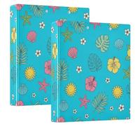 Waassud Carpetas de 3 anillos con diseño floral tropical decorativo redondo | Portapapeles con almacenamiento, organizador de anillos en D de 1.5 pulgadas, tapa dura, tamaño carta A4 para el hogar