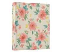 Waassud Carpetas de 3 anillos con flores florales decorativas y redondas | Portapapeles con almacenamiento, organizador de anillos en D de 1.5 pulgadas, tapa dura, tamaño carta A4 para el hogar