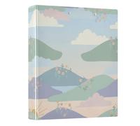 Waassud Carpetas de 3 anillos Rolling Hills con flores, carpeta decorativa | Portapapeles con almacenamiento, organizador de anillos en D de 1.5 pulgadas, tapa dura, tamaño carta A4 para el hogar