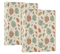 Waassud Carpetas decorativas de 3 anillos con hojas juguetonas y redondas | Portapapeles con almacenamiento, organizador de anillos en D de 1.5 pulgadas, tapa dura, tamaño carta A4 para el hogar