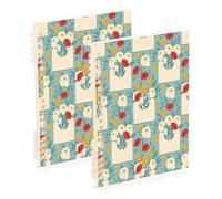 Waassud Cuaderno de espiral con diseño de flores, recargable, tamaño A5, 1 unidad