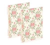 Waassud Cuaderno de espiral con diseño de peonías vintage, recargable, tamaño A5, 2 unidades