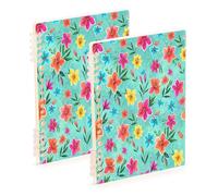 Waassud Cuaderno de espiral con flores tropicales, recargable, A5, rayado, 1 unidad