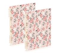 Waassud Cuaderno de espiral con patrón floral naranja, recargable, A5, rayado, 1 unidad