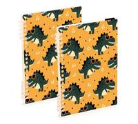 Waassud Cuaderno de espiral de dibujos animados T-rex con dinosaurios, recargable, A5, rayado, 1 unidad