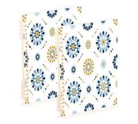 Waassud Cuaderno de mandalas florales en espiral, recargable, A5, rayado, 1 paquete