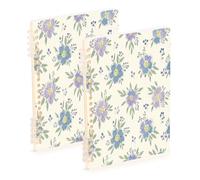 Waassud Cuadernos de espiral con diseño de flores de lavanda rellenables, tamaño A5, 2 unidades