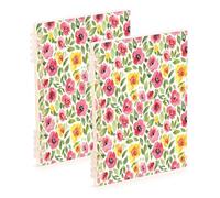 Waassud Cuadernos de espiral con diseño de flores exuberantes, A5, 2 unidades